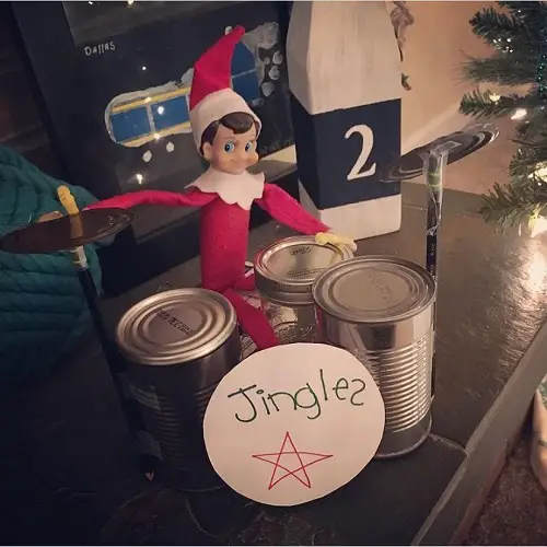 Elf on the Shelf Playing the Drums
