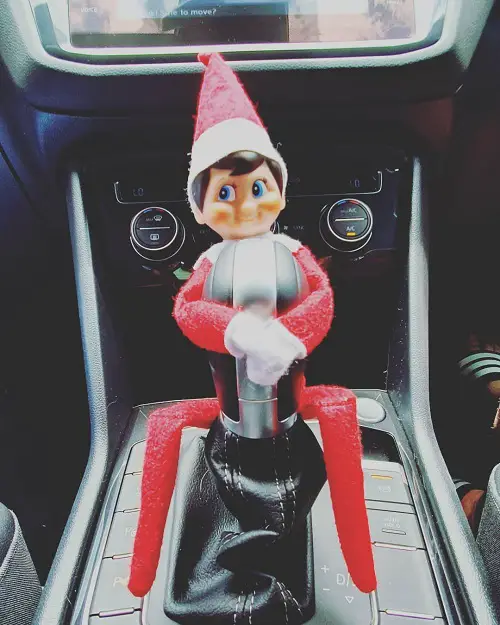 DIY Elf on the Shelf Ideas Elf Shifting Gears