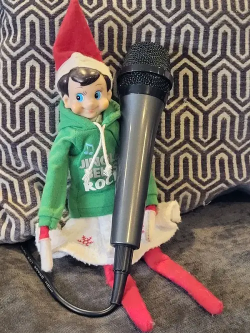 Elf on the Shelf for a Karaoke Night