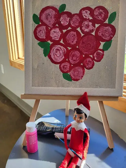 DIY Elf on the Shelf Ideas Elf Painting on the Shelf