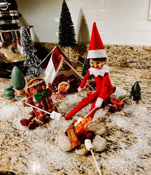 An Elf Bonfire with Gingerbread Man
