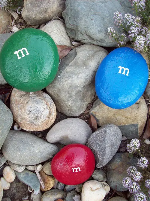 Colored Rocks in dry river bed