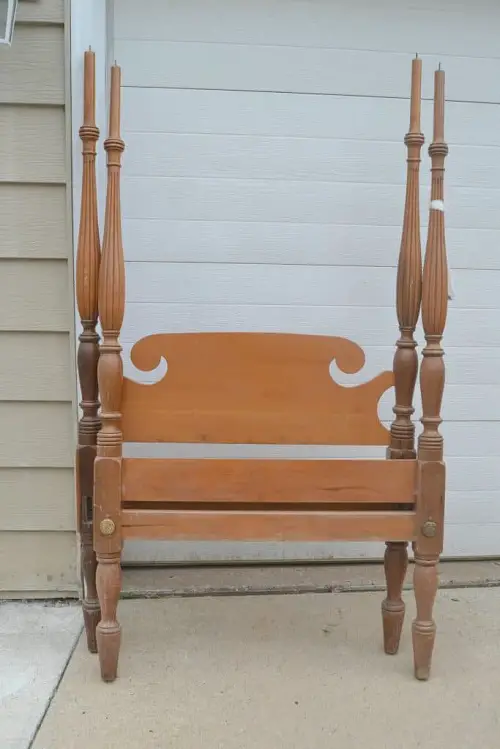 A Bench of Repurposed Bed