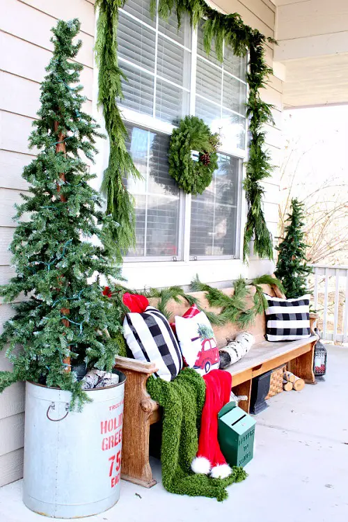 Add a Decorated Bench in porch