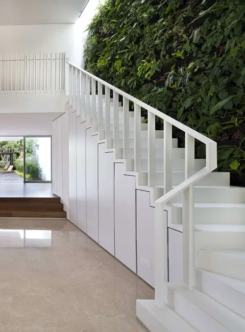 staircase Dark Green Living Wall