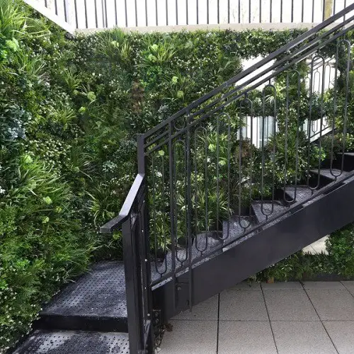 staircase Wall Full of Shrubby Plants