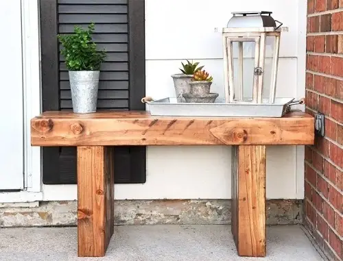 Wooden Slab Bench