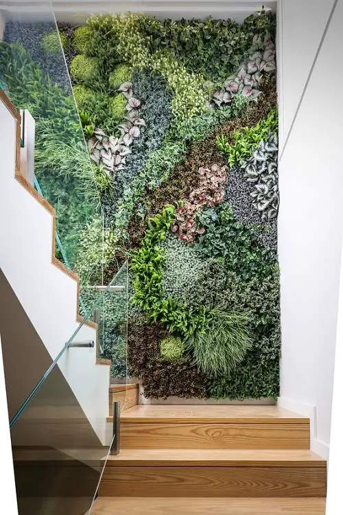 Living Wall with Plant Patterns