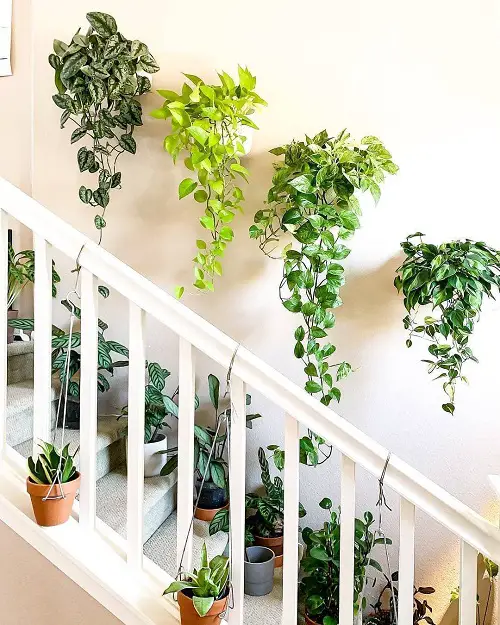 best Stunning Garden on the Staircase Wall Ideas