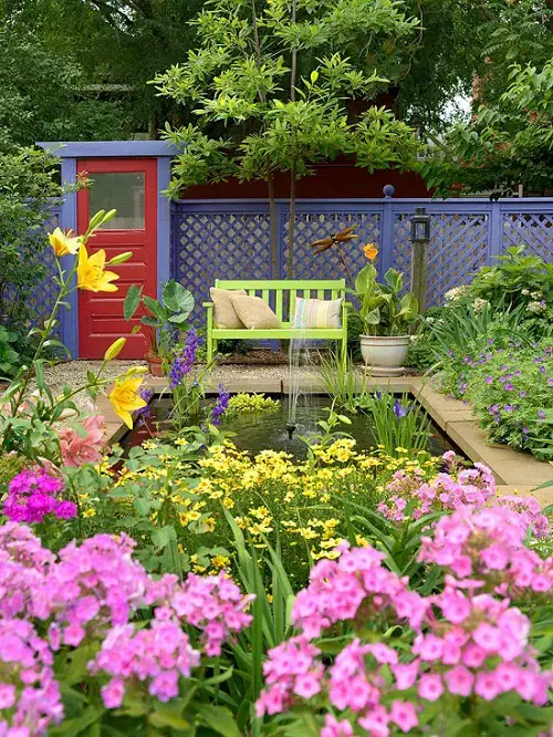 pond and phlox Wonderful Ideas for a Backyard Garden in 2024