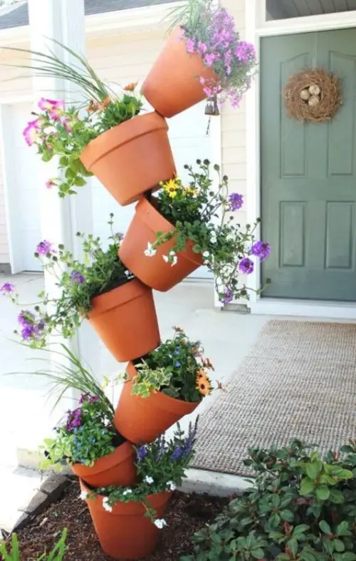 Topsy-Turvy Towering Terra Cotta Pots