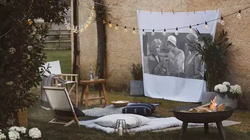 Outdoor Movie Night in garden party
