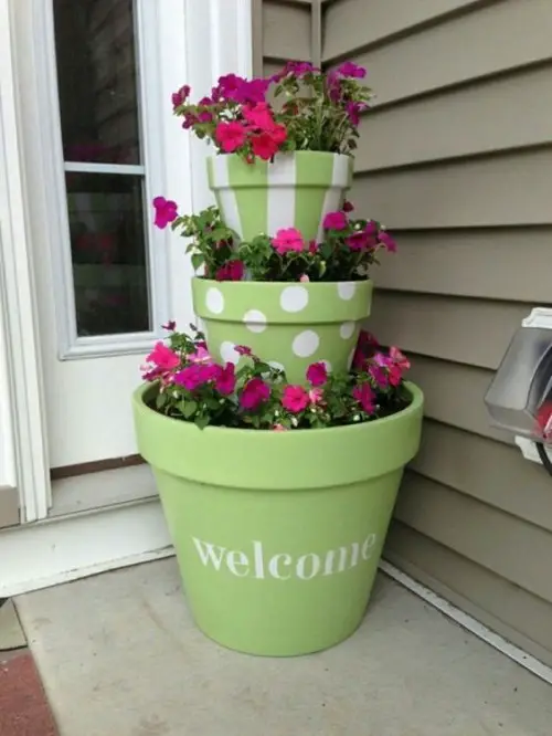 Floral Arrangement in Tiered Planters