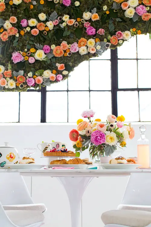 Flower Wall Idea for garden party idea