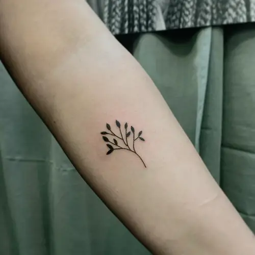 Small Stem Plant Tattoo on hand Ideas