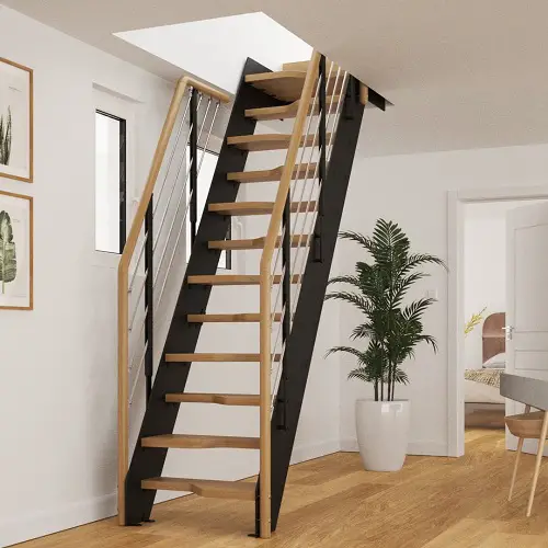 string railing Stair Ideas for Small Spaces 29