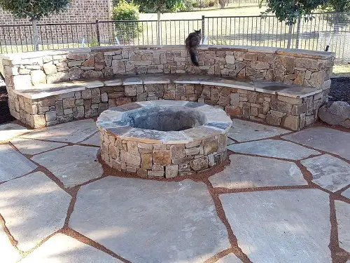 Stone Patio with Circular Firepit