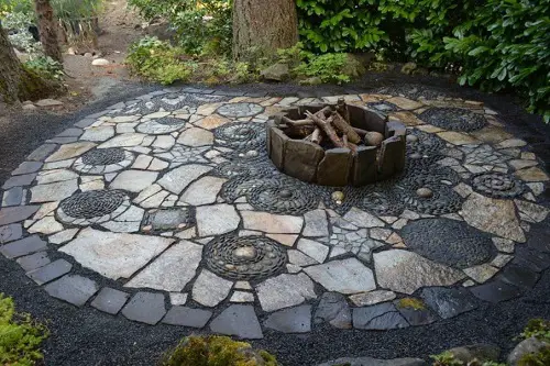 Floor Designs and Flagstone Fire Pit