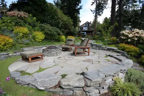 Gray Flagstone Patio for Country Homes