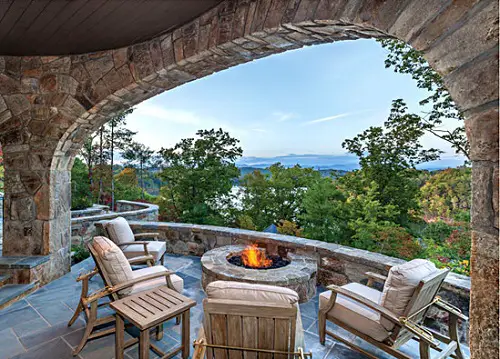 Patio And Fire Pit Overlooking the Garden