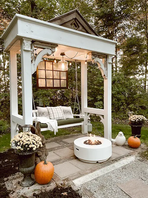 Patio with Arbor and Swing Couch