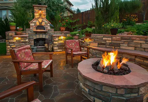 Patio with Boundary and Fire Pit