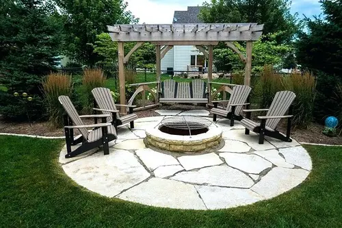 Patio with Metal Covered Pit