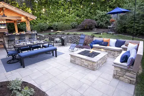 Patio with Square Fire Pit