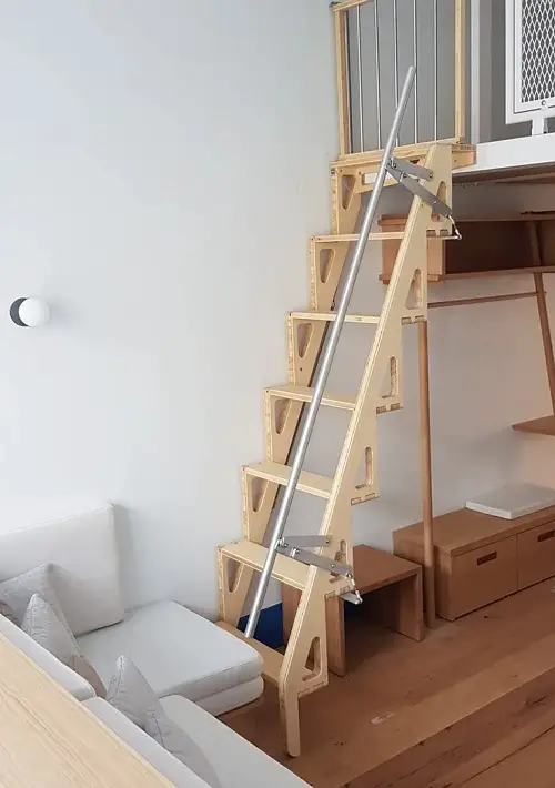 Retractable Folding staircase Ideas for Small Spaces