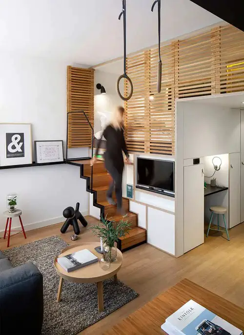 Slideing Stair Ideas for Small Spaces