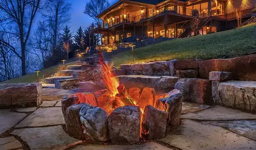 Stone Fire Pit and Sitting