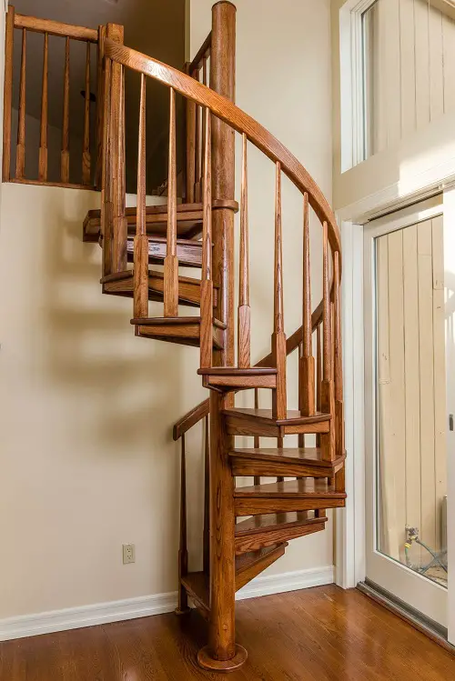 Wooden Spiral Stair Ideas for Small Spaces