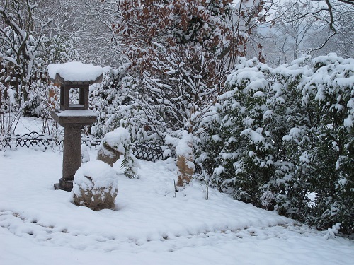 Zen Garden with Lamp and Stones