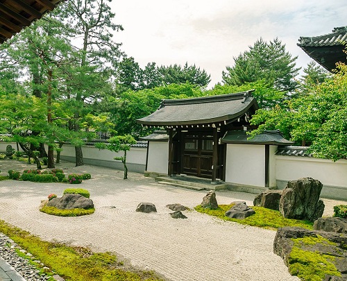 Zen Garden Entry with Traditional Gate