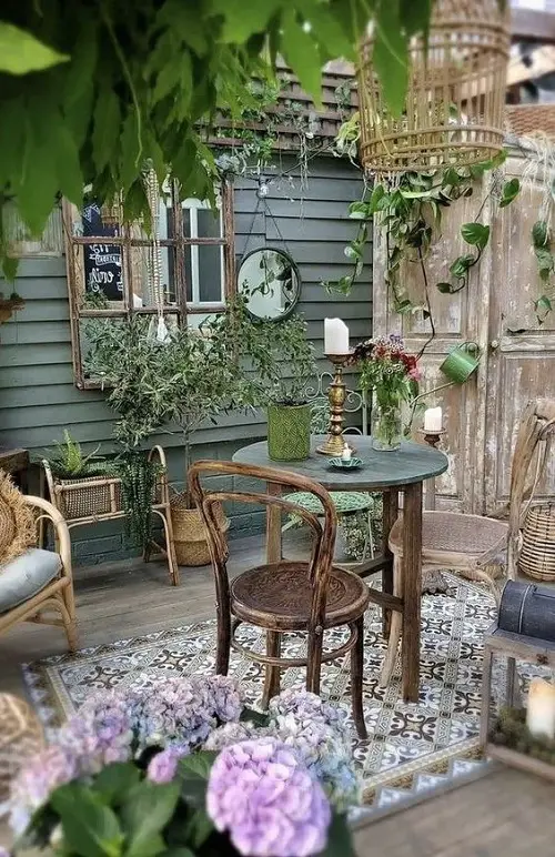 Arrange Candle Holder and Glass Jar on Garden Table