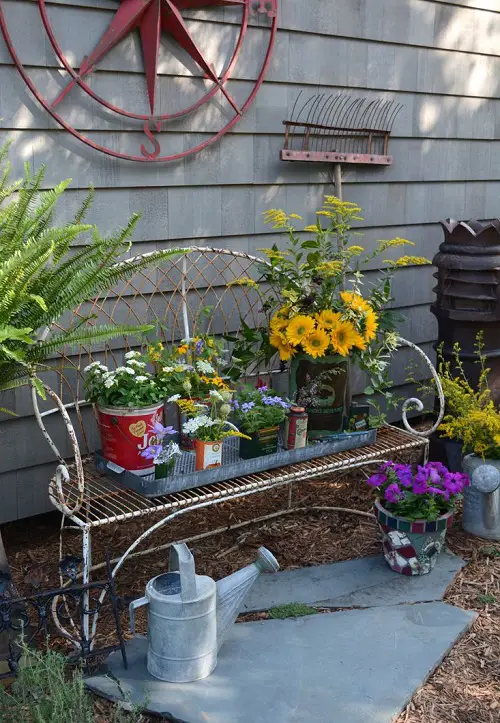 Cheap Flea Market Things Become Garden Decor