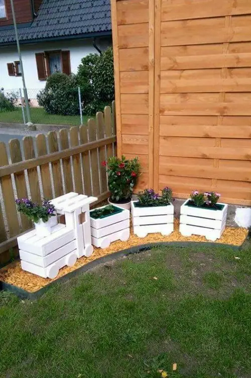 Wooden Crates in garden decor