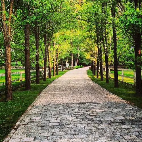 Gravel Driveway with Cobblestones