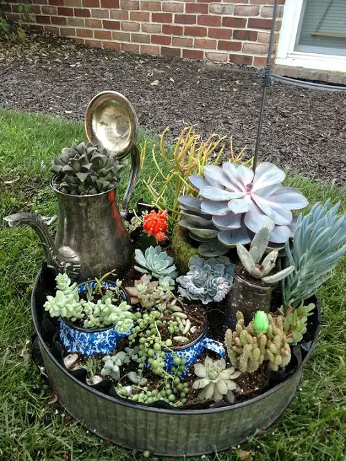 Cheap Flea Market Things Become Garden Tea Set Planters