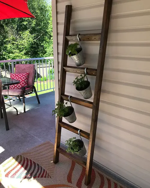 Ladder Herb Garden Ideas in balcony