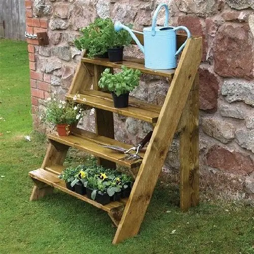 Ladder Herb Garden Ideas on wall 