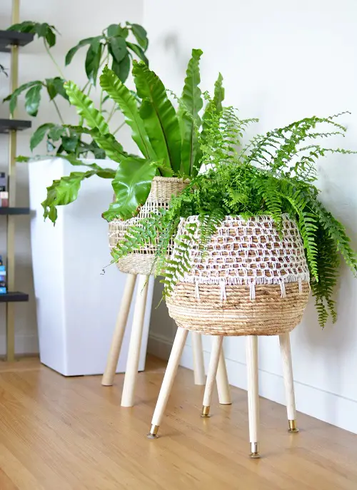 Woven Baskets and Stands