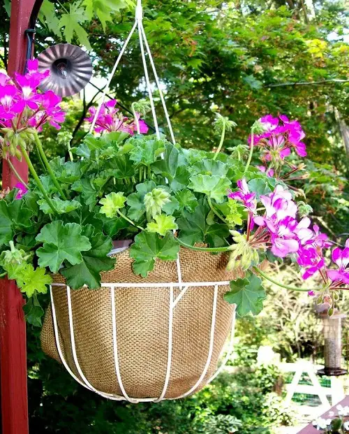 Outdoor Hanging Burlap Planter