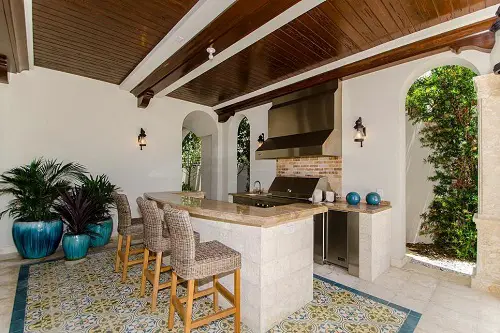 Outdoor Kitchen With Designer Tiles