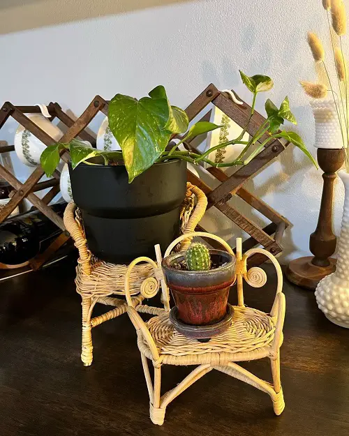Handmade Bamboo Chair Plant Stand