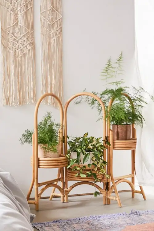 Vintage Rattan Plant Stand