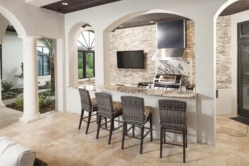Wicker Barstools Outdoor Kitchen