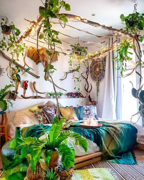 Overhead Lights with Hanging Vines