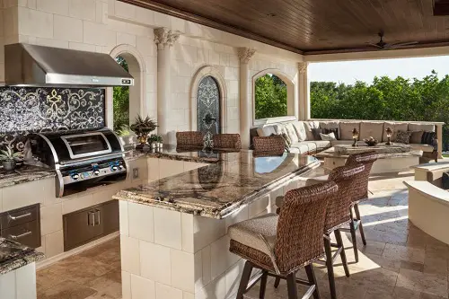 Outdoor Kitchen And Bar In Pavilion