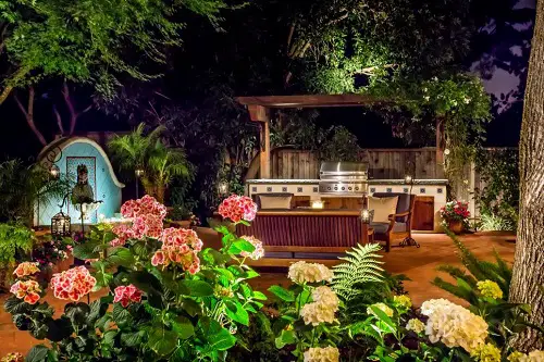 Mediterranean Outdoor Kitchen And Living Space
